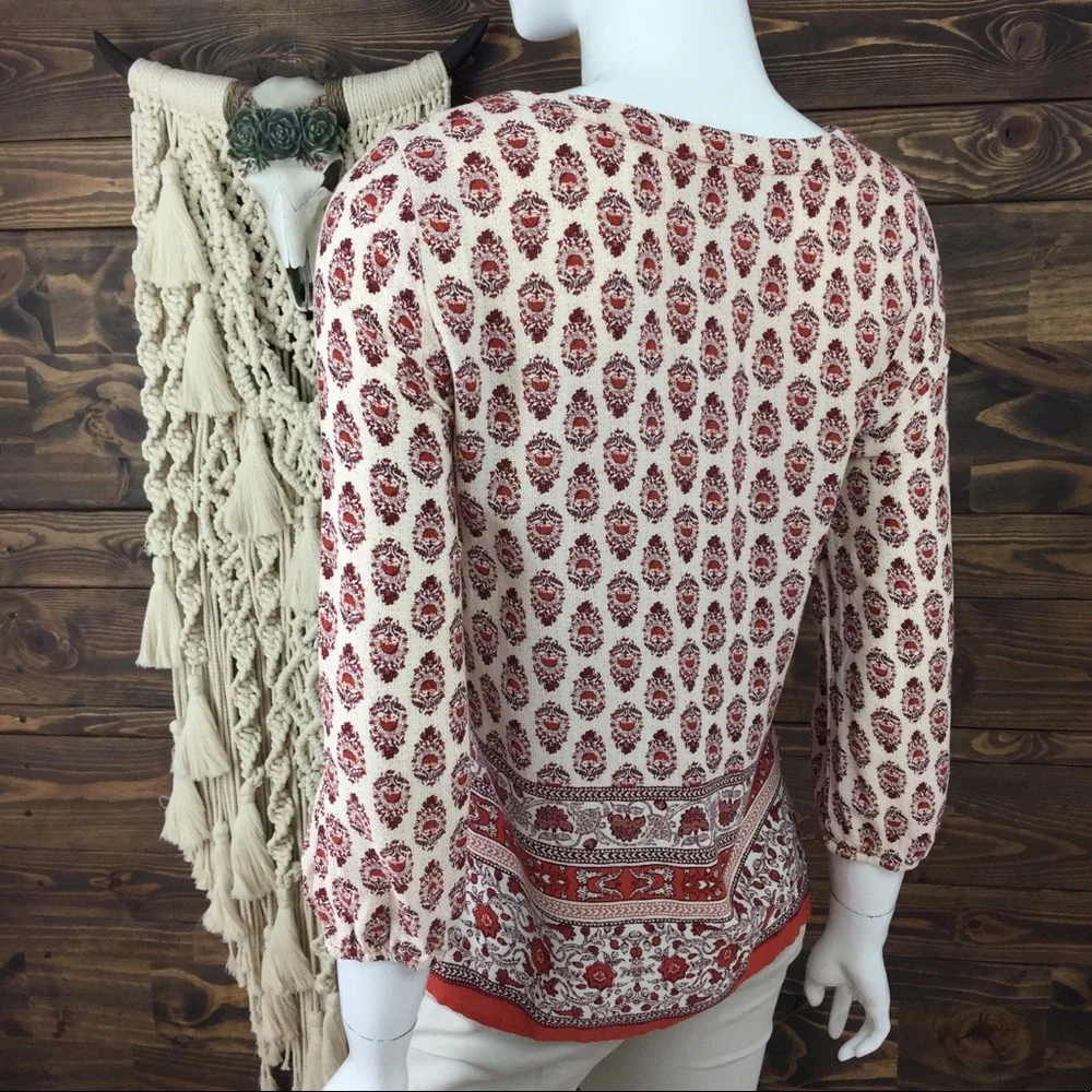 Skies are Blue |‎ Boho Paisley Lace Blouse